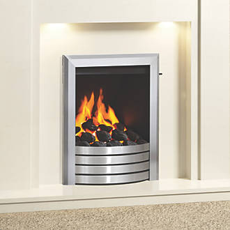 Image of Be Modern Design Brushed Steel Slide Control Inset Gas Manual Fire 510mm x 173mm x 605mm 