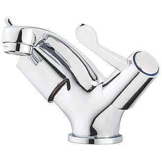 Image of Swirl Commercial Basin Mono Mixer Tap with Clicker Waste Chrome 