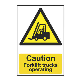 Image of 'Caution Forklift Trucks Operating' Sign 420mm x 297mm 