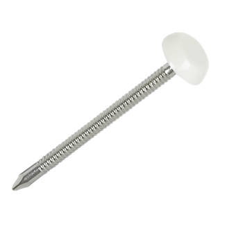 Image of uPVC Nails White Head A4 Stainless Steel Shank 3mm x 50mm 100 Pack 