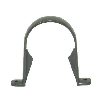 Image of FloPlast Round Rainwater Downpipe Clip Anthracite Grey 68mm 10 Pack 