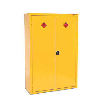 Image of Armorgard Safestor Hazardous Floor Cupboard Yellow 1200mm x 465mm x 1800mm 