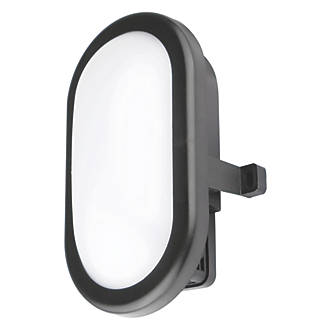 Image of Luceco Eco Mini Outdoor Oval LED Bulkhead Black 5.5W 450lm 