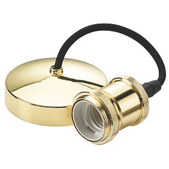Image of Knightsbridge 6" Vintage Pendant Light Fitting ES Polished Brass 3 1/2" 