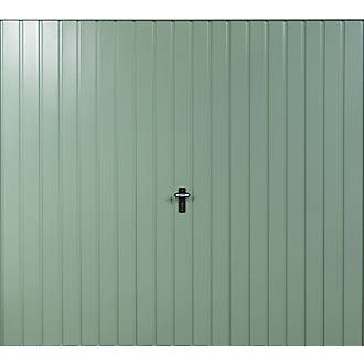 Image of Gliderol Vertical 7' x 6' 6" Non-Insulated Framed Steel Up & Over Garage Door Chartwell Green 