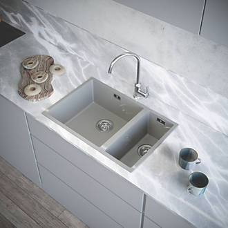 Image of ETAL Comite 1.5 Bowl Composite Kitchen Sink Gloss Grey Left-Hand 670mm x 440mm 