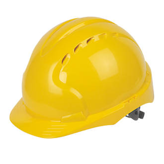 Image of JSP EVO3 Comfort Plus Adjustable Slip Vented Safety Helmet Yellow 