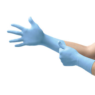 Image of Ansell 93-163 Touch N Tuff Nitrile Powder-Free Disposable Gloves Blue Large 100 Pack 