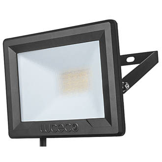Image of Luceco Eco Slimline Outdoor LED Floodlight Black 30W 2400lm 