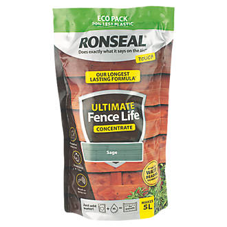Image of Ronseal Ultimate Fence Life Concentrate Treatment Sage 5L from 950ml 