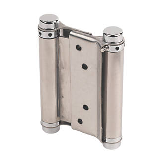 Image of Eclipse Satin Stainless Steel Spring Hinges 103 x 43mm 2 Pack 