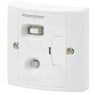 Image of PowerBreaker 13A Unswitched Passive RCD Fused Spur & Flex Outlet with Neon White with Colour-Matched Inserts 
