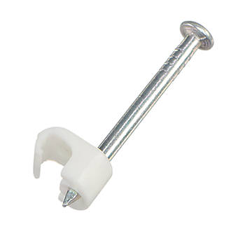 Image of Deta White Round Cable Clips 3-5mm 100 Pack 