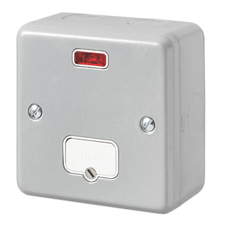 Image of MK Metal-Clad Plus 13A Unswitched Metal Clad Fused Spur with Neon with White Inserts 