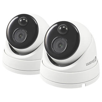 Image of Swann SWPRO-1080MSDPK2-EU White Wired 1080p Outdoor Dome Add-On Camera Twin Pack 2 Pack 