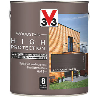 Image of V33 High-Protection Exterior Woodstain Satin Charcoal 2.5Ltr 