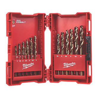 Image of Milwaukee Red Cobalt 4932352470 Straight Shank Metal Drill Bit Set 19 Pieces 