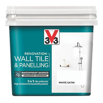 Image of V33 Wall Tile & Panelling Paint Satin White 750ml 