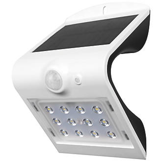 Image of Luceco LEXS30W30-01 Outdoor LED Solar Wall Light With PIR Sensor White 220lm 