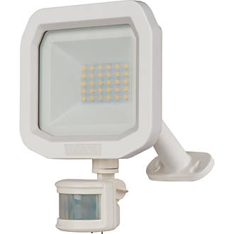 Image of Luceco Castra Outdoor LED Floodlight With PIR Sensor White 10W 1200lm 