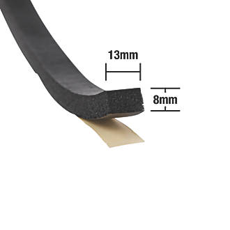 Image of Stormguard Extra Thick Weatherstrips Black 3.5m 2 Pack 