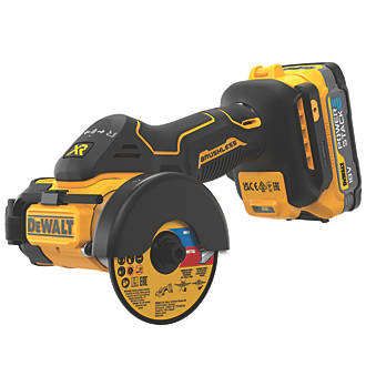 Image of DeWalt DCS438E2T-GB 75mm 18V 2 x 1.7Ah Li-Ion PowerStack Brushless Cordless Cut Off Tool 