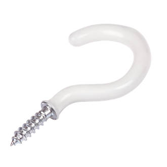 Image of White Cup Hooks 4mm x 55mm 10 Pack 