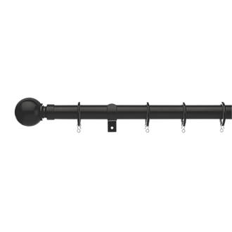 Image of Universal Metal Extendable Curtain Pole Black 28mm x 1200-2000mm 