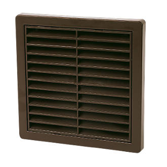 Image of Manrose Fixed Louvre Vent Brown 125mm x 125mm 