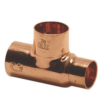 Image of Endex Copper End Feed Reducing Tee 22 x 15 x 22mm 
