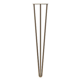 Image of Rothley 3-Pin Hairpin Worktop Leg Antique Brass 710mm 