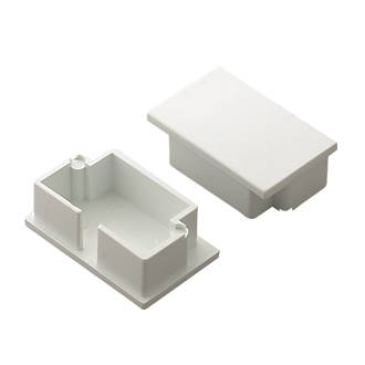 Image of Tower Mini Trunking End Cap 38mm x 25mm 2 Pack 