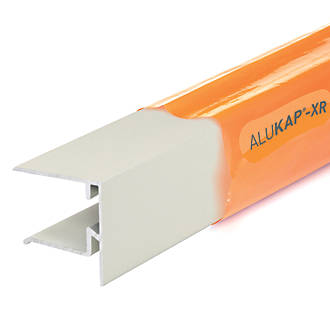 Image of ALUKAP-XR White 25mm 25mm Sheet End Stop Bar 40mm x 3000mm 