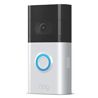 Image of Ring Video Doorbell 3 Wired or Wireless Smart Video Doorbell Satin Nickel 