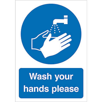 Image of "Wash Your Hands Please" Sign 210mm x 148mm 