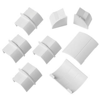 Image of D-Line Decorative Trunking Floor Trim Accessories Pack White 22 x 22mm 8Pcs 