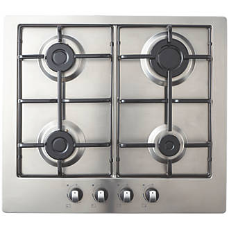 Image of Cooke & Lewis GASUIT4 Gas Hob Stainless Steel 83 x 580mm 