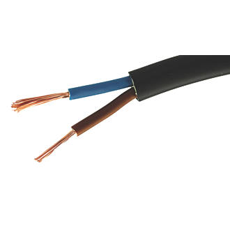 Image of Time 2182Y Black 2-Core 0.5mmÂ² Flexible Cable 50m Drum 