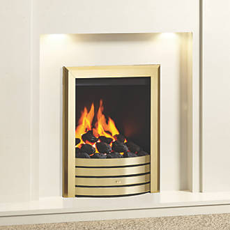 Image of Be Modern Design Brass Rotary Control Inset Gas Manual Fire 510mm x 173mm x 605mm 