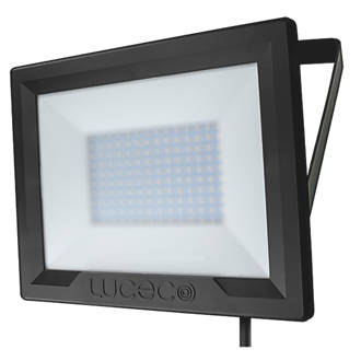 Image of Luceco Eco Slimline Outdoor LED Floodlight Black 50W 4000lm 