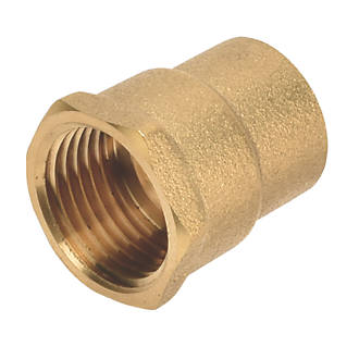 Image of Flomasta SFU_0635 Brass End Feed Equal Female Coupler 15mm x 1/2" 