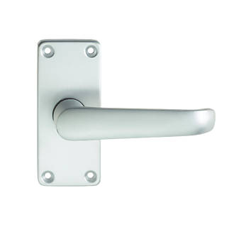 Image of Union Swallow Latch Latch Door Handle Pair Satin Aluminium 