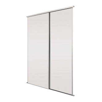 Image of Spacepro Classic 2-Door Sliding Wardrobe Door Kit Cashmere Frame Cashmere Panel 1793mm x 2260mm 