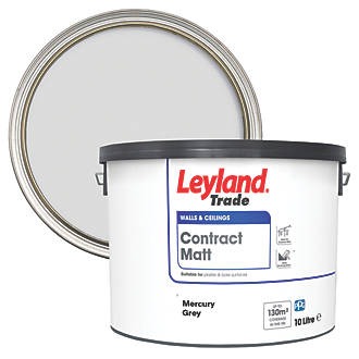 Image of Leyland Trade Contract Matt Mercury Grey Emulsion Matt Paint 10Ltr 