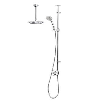 Image of Aqualisa Smart Link Gravity-Pumped Ceiling-Fed Chrome Thermostatic Smart Shower with Diverter 