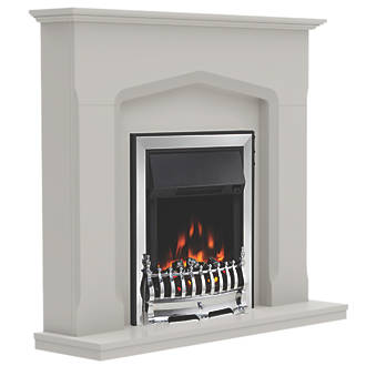 Image of Be Modern Bramwell Electric Fireplace Grey Painted-Effect 1142mm x 300mm x 1016mm 