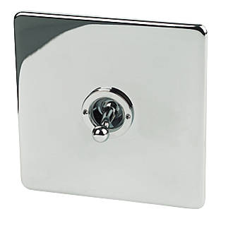 Image of Crabtree Platinum 10AX 1-Gang 2-Way Toggle Switch Polished Chrome 