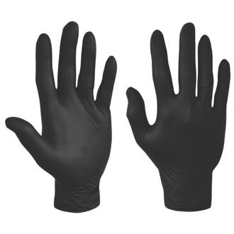 Image of Polyco Bodyguards GL897 Nitrile Powder-Free Disposable Gloves Black X Large 90 Pack 