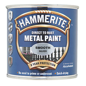 Image of Hammerite Smooth Metal Paint Silver 250ml 