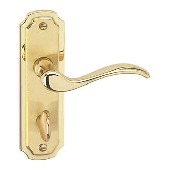 Image of Urfic Constance Fire Rated WC Lever on Backplate Pair Dual Tone 